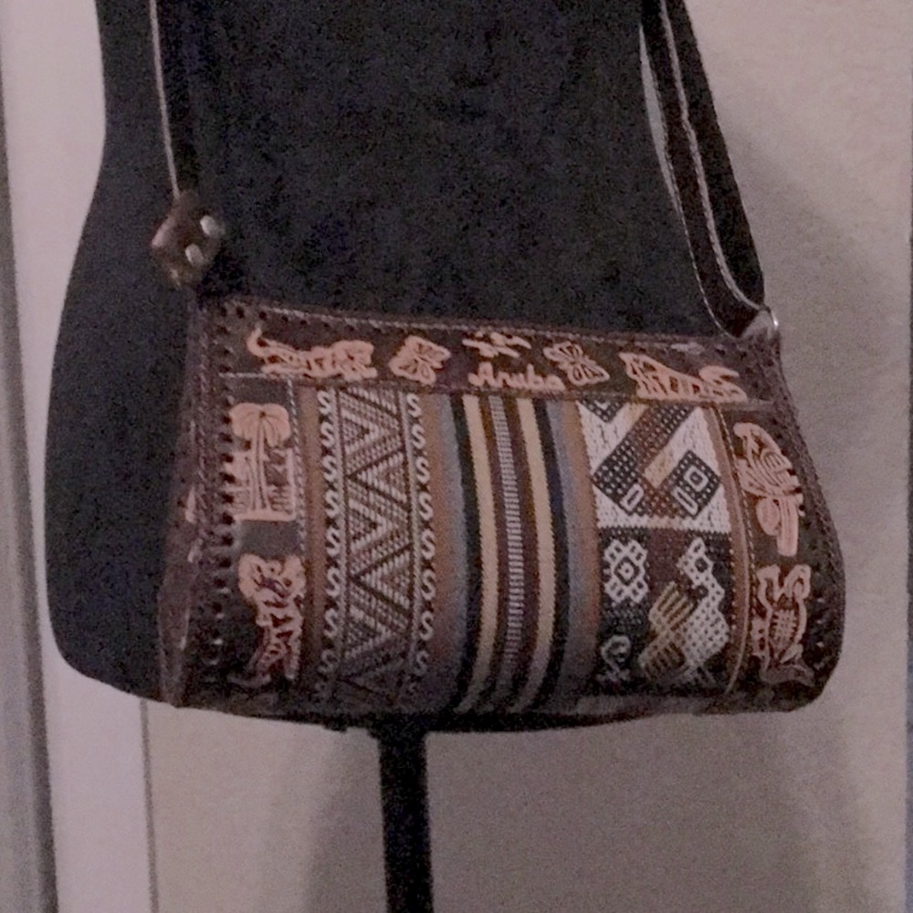 Hand made leather purse from Aruba